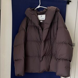 Aritzia Puffer Jacket in Dark Brown
